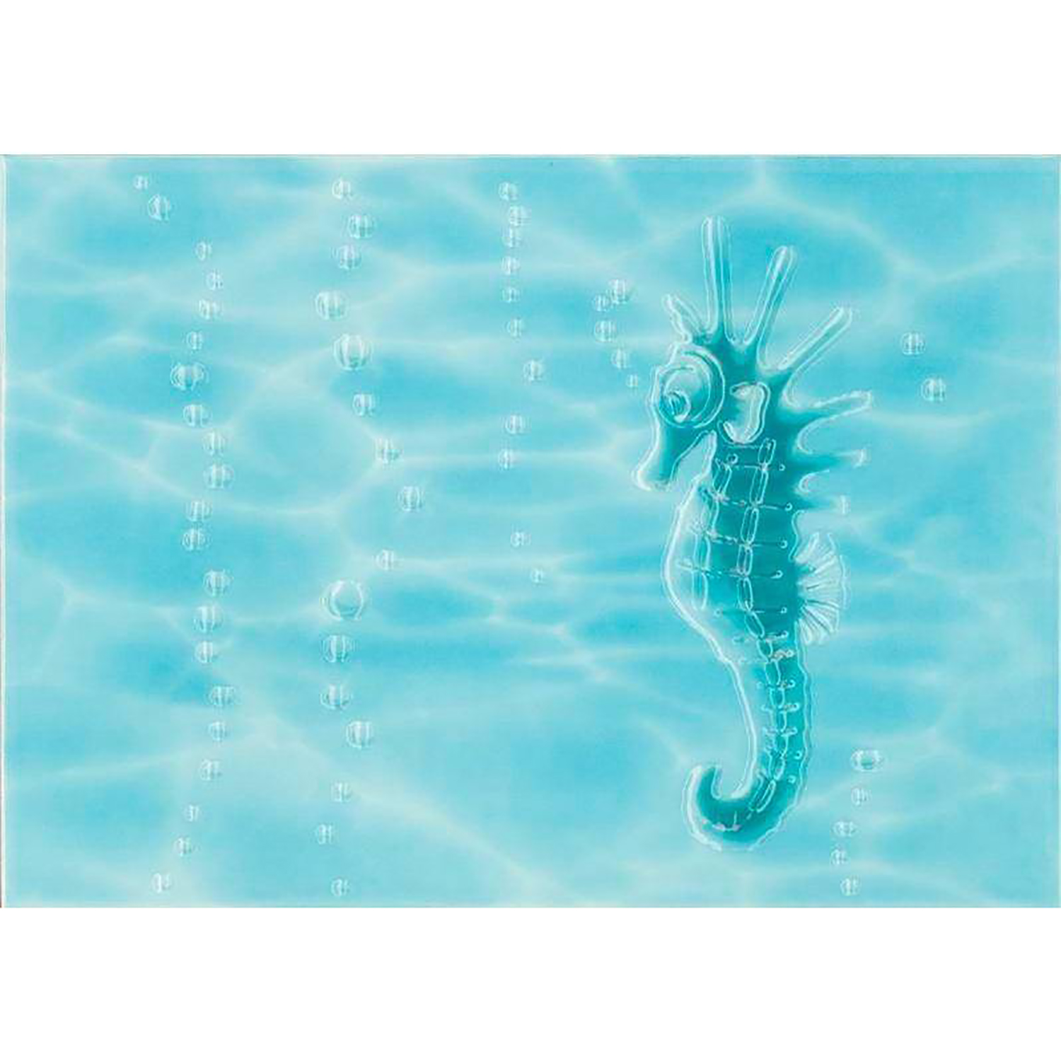 Декор Лазурь Beryoza Ceramica Морской конек бирюзовый 250*350мм Декор Лазурь Beryoza Ceramica Морской конек бирюзовый 250*350мм