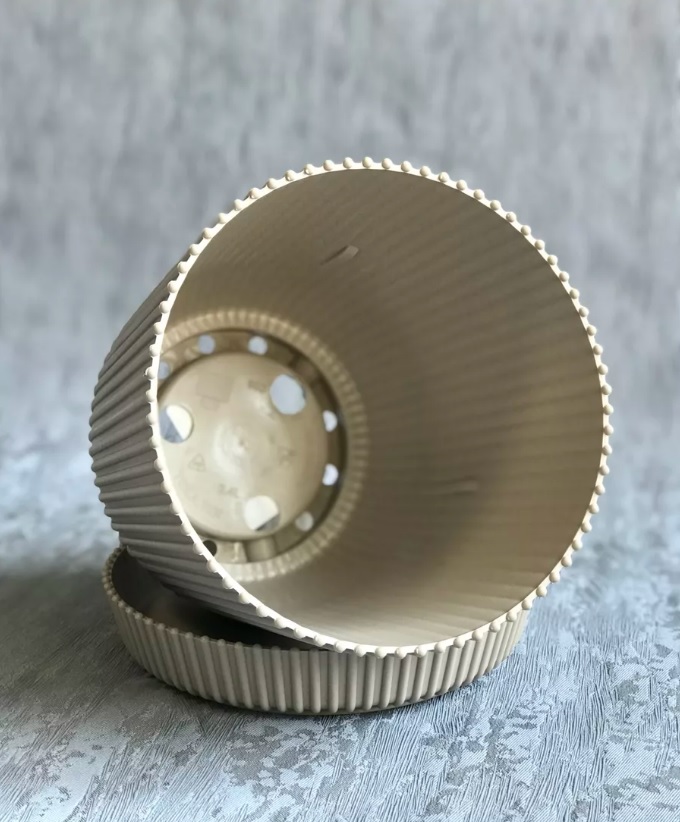 Кашпо пластм. "Gaufre"  1л d верха 115мм h115мм с поддоном Латте 801--42 (Tek.A.Tek) *1/40