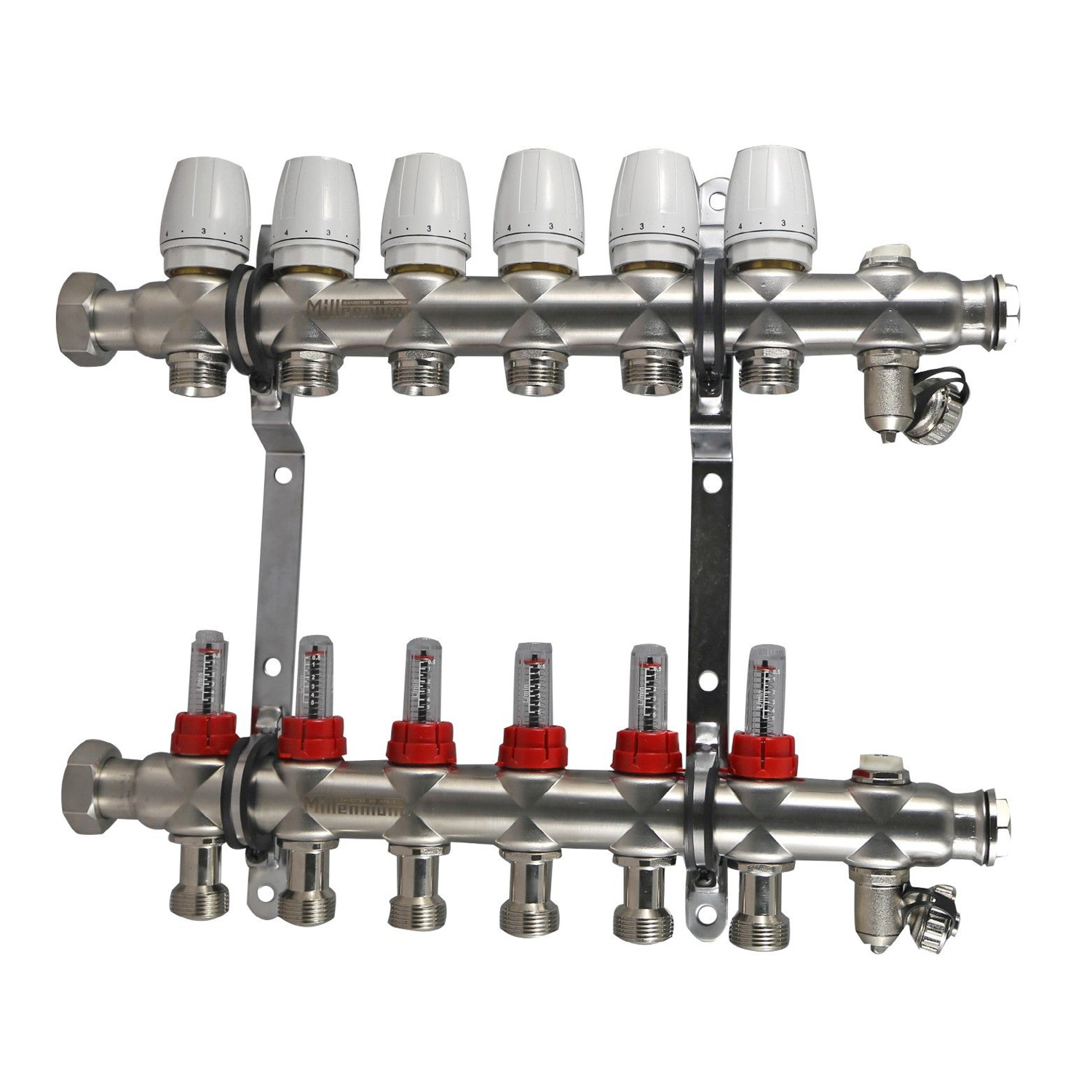 Коллекторная группа Millennium с расходомером, 6 выходов, с кранами