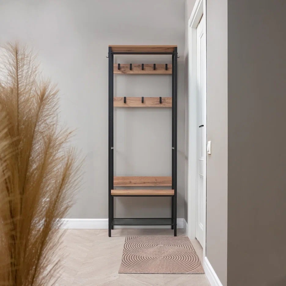 Вешалка напольная 67х30х187 см ЗМИ Торонто 23Л, дерево/черный