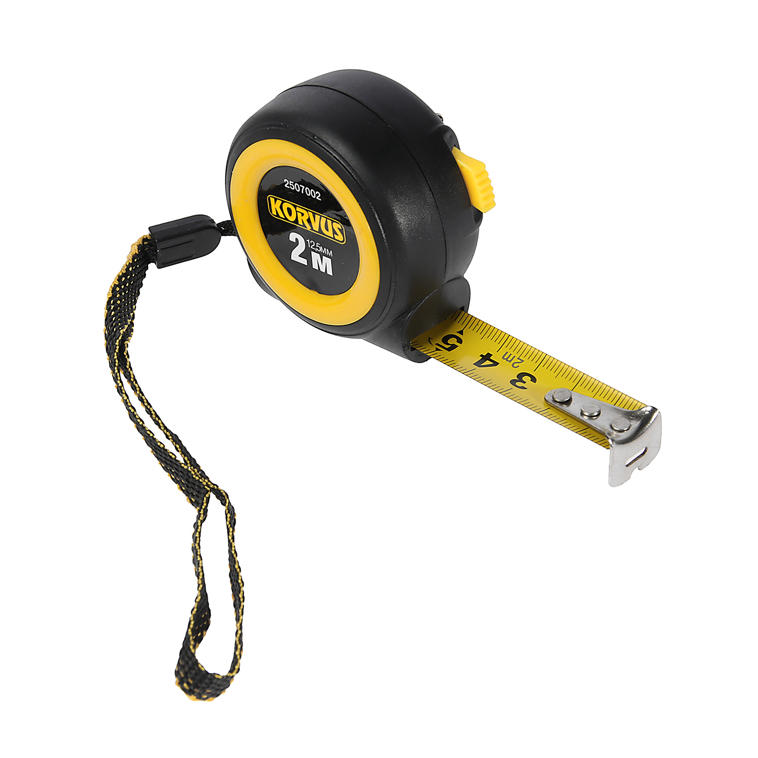 Рулетка  2м х16мм пластик. корпус стальная лента автостоп арт.2507002 KORVUS *1/12/240 Рулетка  2м х16мм пластик. корпус стальная лента автостоп арт.2507002 KORVUS *1/12/240