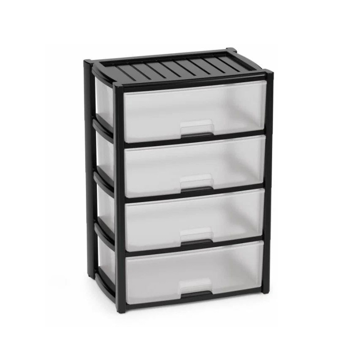 Комод пластм. "Колорит" 4 ящика 810х560х390мм Черный/Прозрачн. М8763 (ЗПИ "Альтернатива") *1 Комод пластм. "Колорит" 4 ящика 810х560х390мм Черный/Прозрачн. М8763 (ЗПИ "Альтернатива") *1