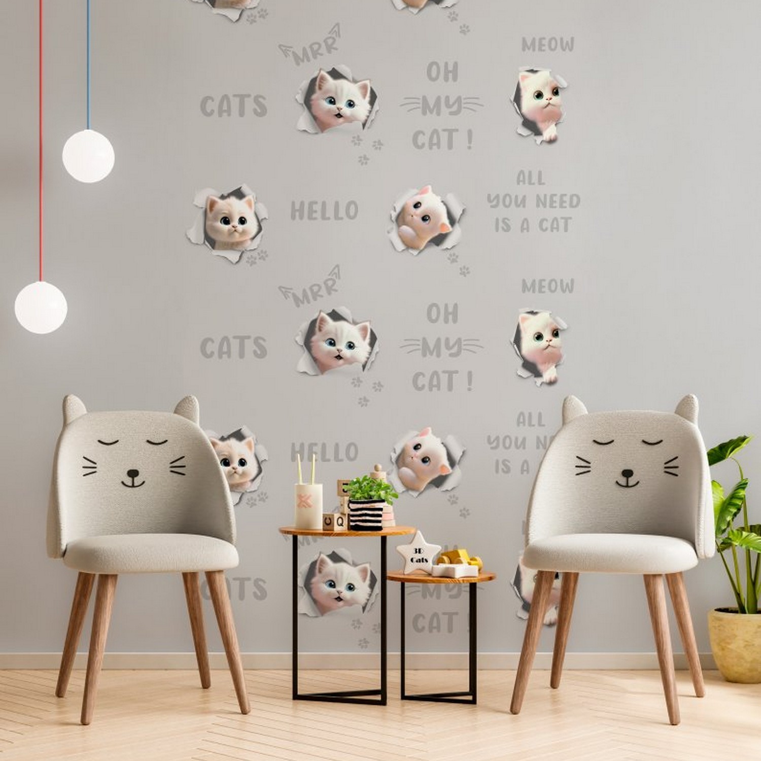 Обои флиз "HomeColor"  3D Cats HC72285-56 1,06*10м *1/8