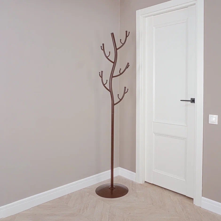 Вешалка напольная "Стойка" "Дерево" 4х3 крючка, выс.1,81м Коричн. ВНП 211 КОР ("ЗМИ") *1