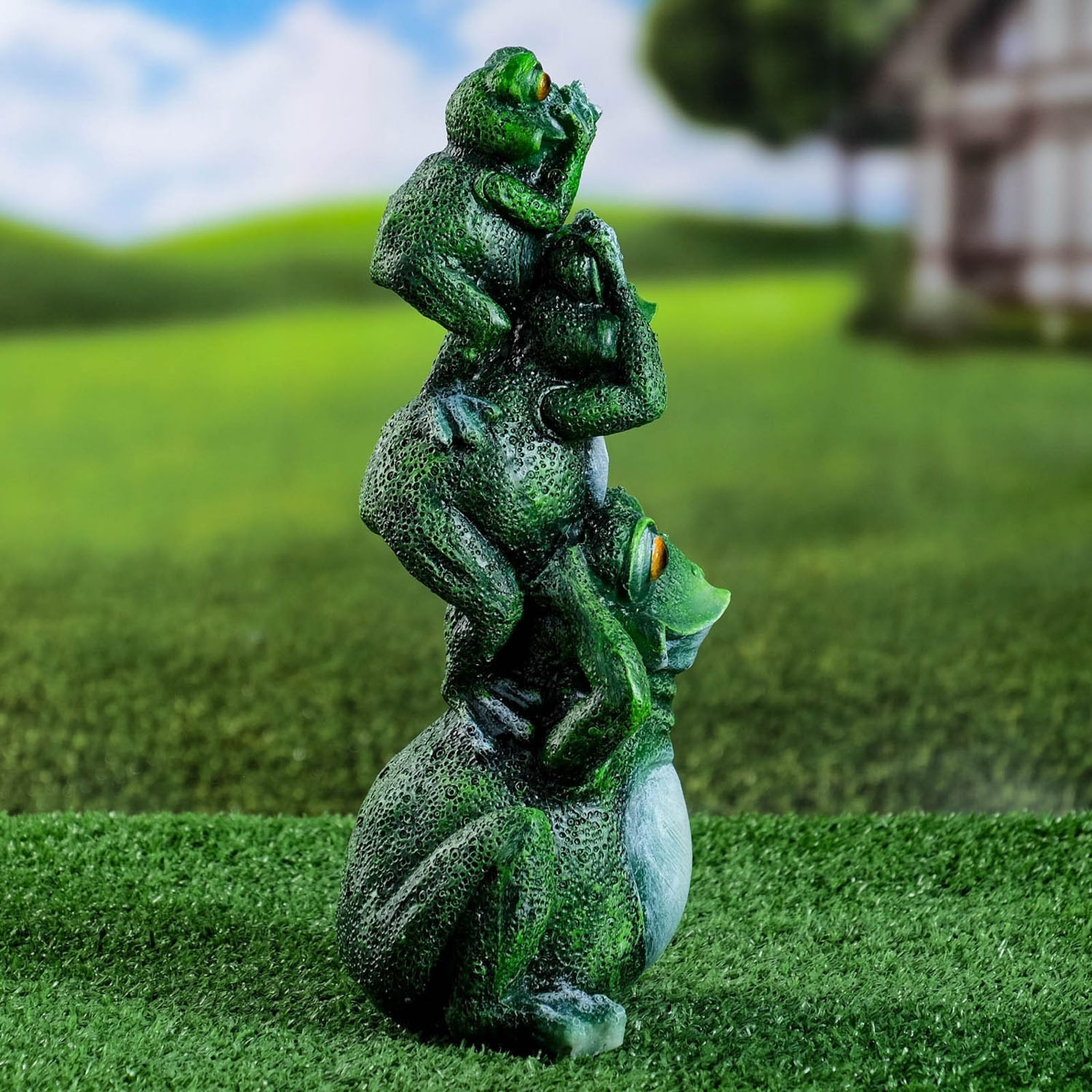 Садовая фигура "Лягушка пирамидка" 30х15х12см 7640141