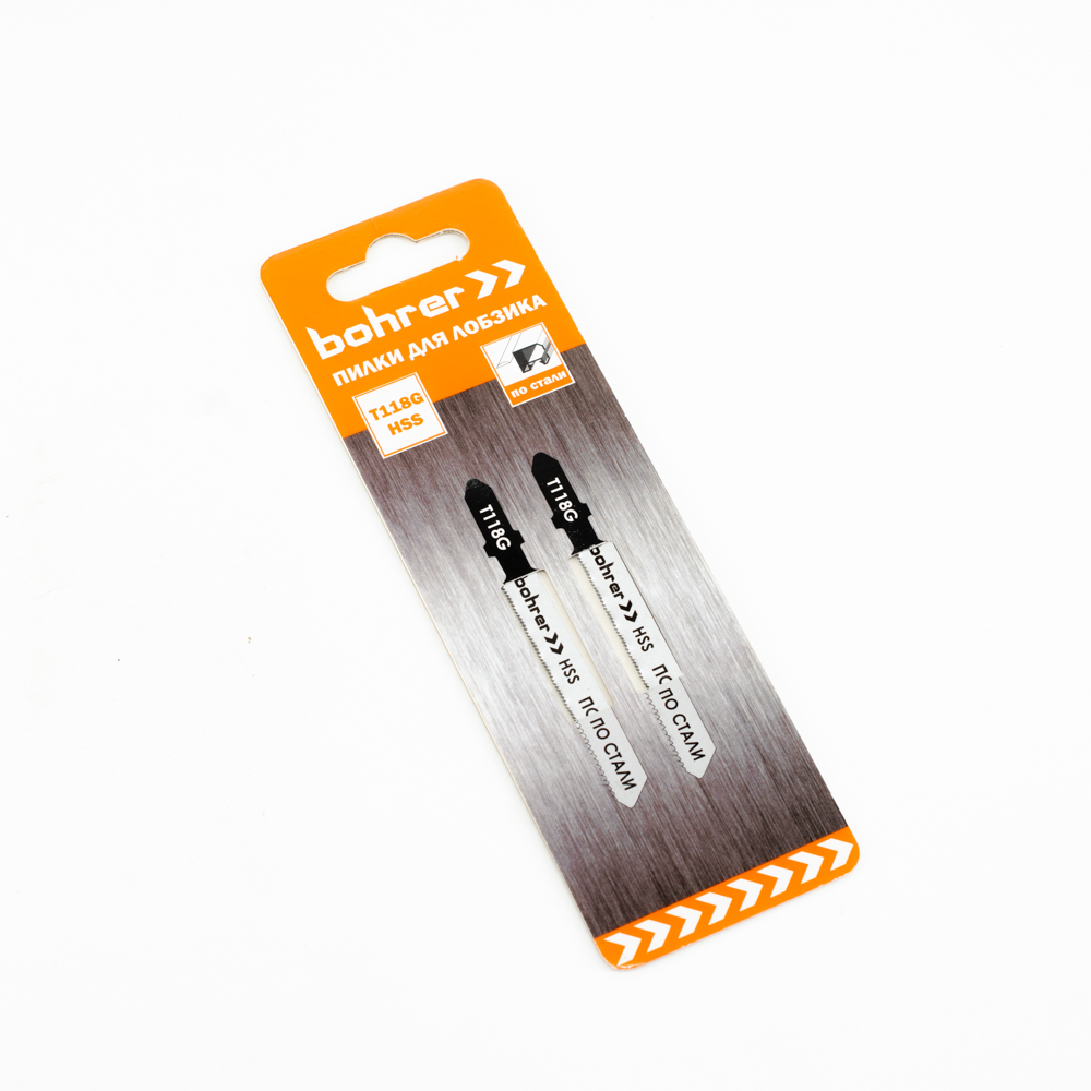 Пилки для лобзика по металлу 75мм шаг0,8мм прямой рез (2шт) T118G арт 37301186 Bohrer *10/100/600 Пилки для лобзика по металлу 75мм шаг0,8мм прямой рез (2шт) T118G арт 37301186 Bohrer *10/100/600