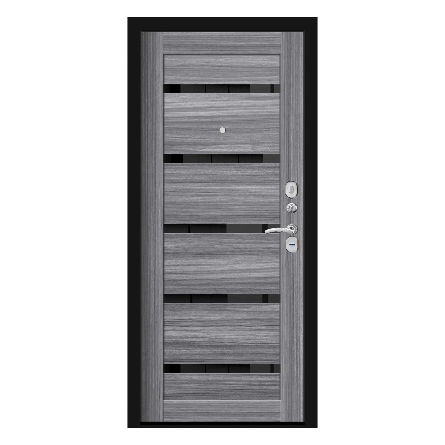 Дверь входная Двери Гуд Хит Nova, 860х2050х70 мм, правая, черный шелк/сандал серый