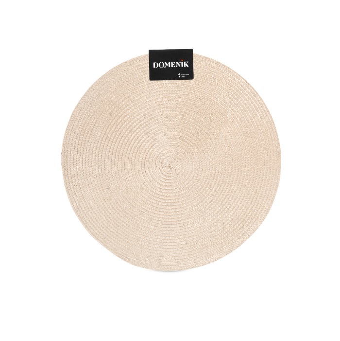 Салфетка сервировочная "мат" полипроп. круглая d38см "Beige" бежев. арт.DM9893 "Domenik" *4/24