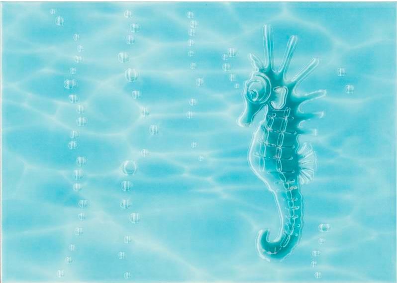 Декор Лазурь Beryoza Ceramica Морской конек бирюзовый 250*350мм Декор Лазурь Beryoza Ceramica Морской конек бирюзовый 250*350мм