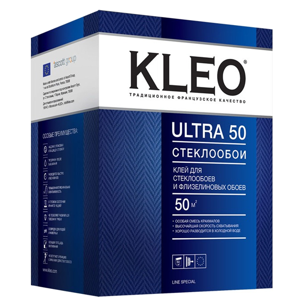 Клей для стеклообоев 500г ULTRA 50 KLEO *1/12 Клей для стеклообоев 500г ULTRA 50 KLEO *1/12