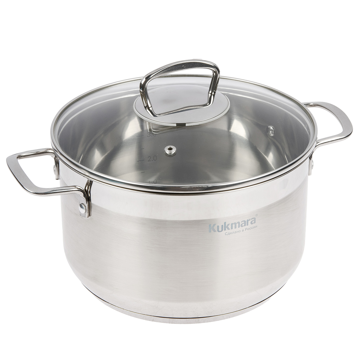 Кастрюля нерж. "Kukmara" "Orion" 4.5л Стекл.кр., d дна 200мм (подх. д/Индукц.пл.) ORN-CA4522G *1/3 Кастрюля нерж. "Kukmara" "Orion" 4.5л Стекл.кр., d дна 200мм (подх. д/Индукц.пл.) ORN-CA4522G *1/3