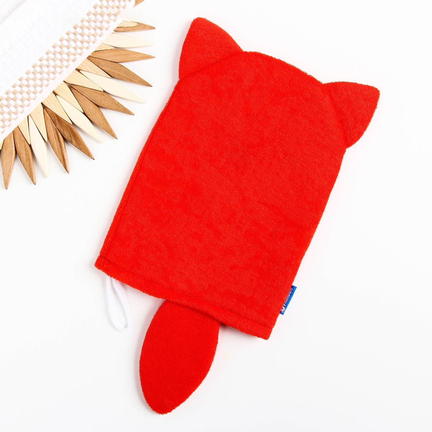 яяяИгрушка-мочалка для купания "Лисичка" из махры   3612503