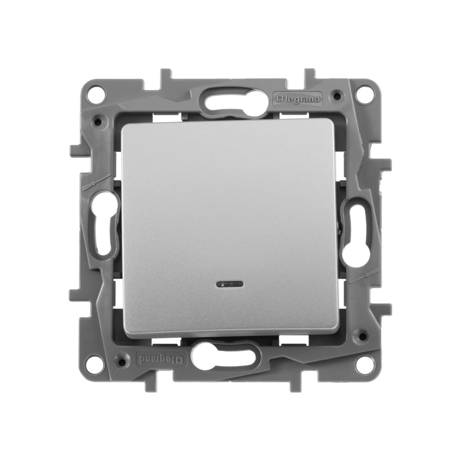 Механизм переключателя "Etika" Plus 1-м. алюм. с подсветкой Leg 672415  *1/10