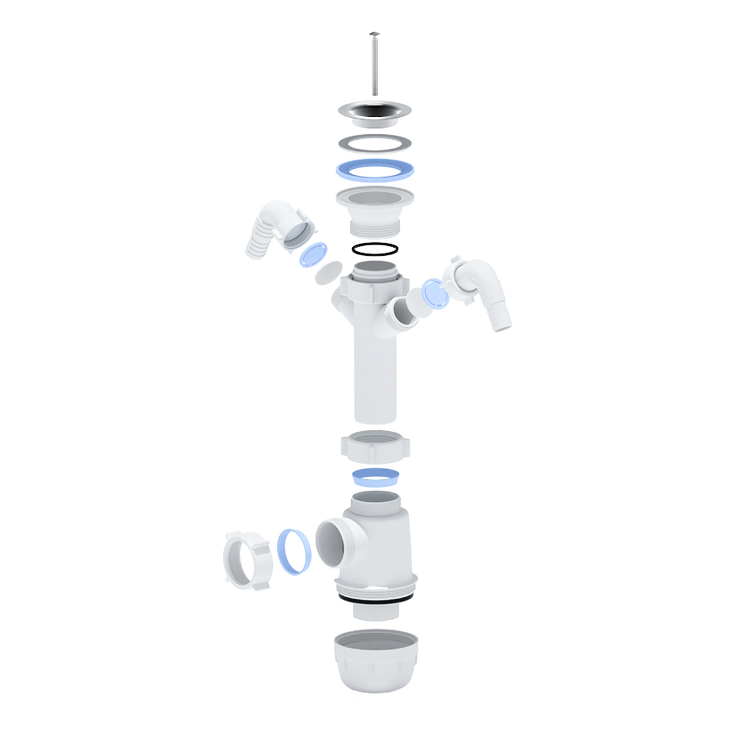 Сифон бутылочный 1 1/2"*40 с двумя отводами АНИ ГРОТ А1100 *1/35