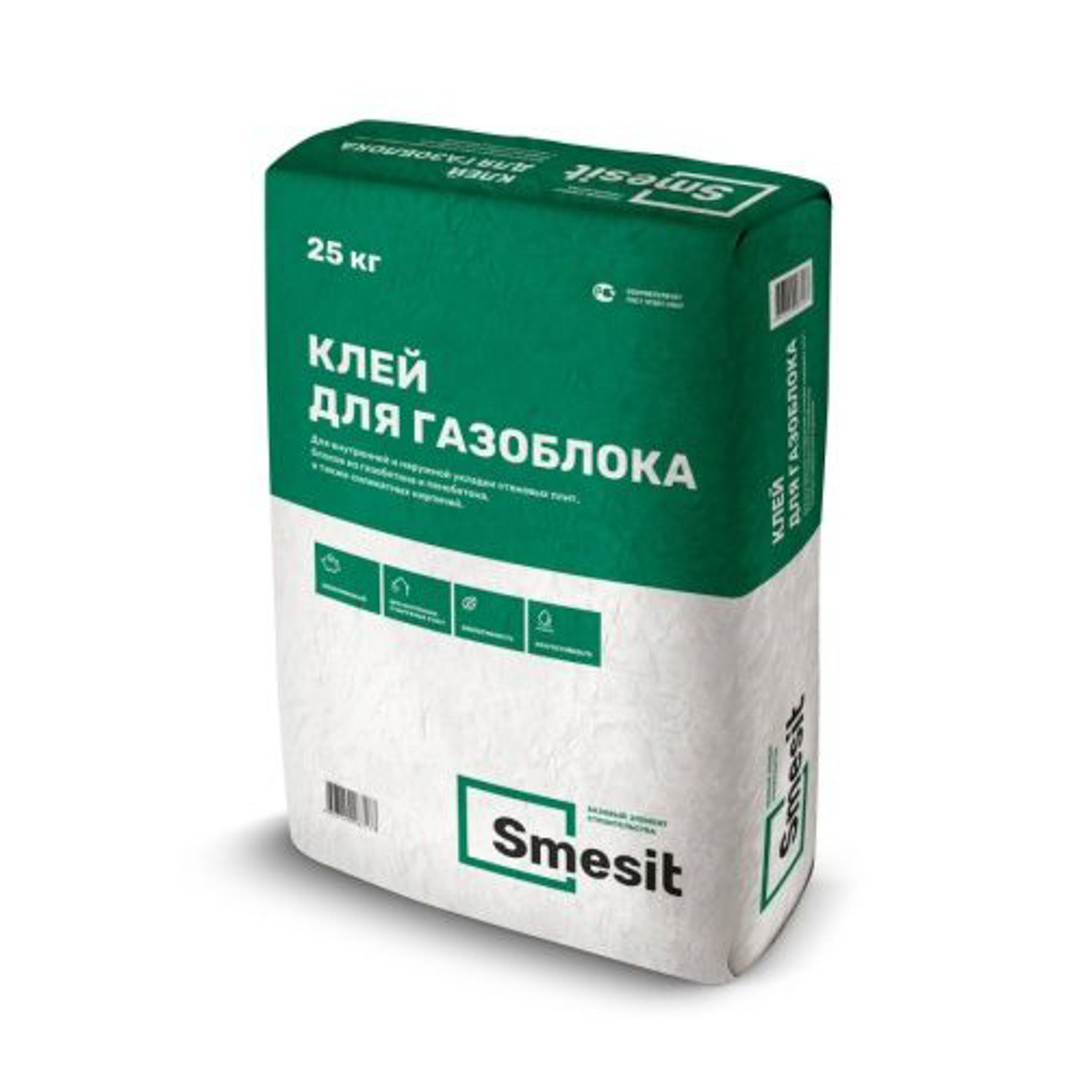 Смесь монтажно-кладочная для газоблока 25 кг Smesit *1/48 Смесь монтажно-кладочная для газоблока 25 кг Smesit *1/48