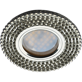 Светильник встраиваемый MR16 DL1662 GU5.3 Ecola Glass Стекло Круг стразы хром FW16RGECB *10/50