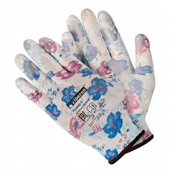 Перчатки Садовые полиэстер, полиуретановое покрытие, цвет-микс PR-PU054 "Fiberon"  *10/120