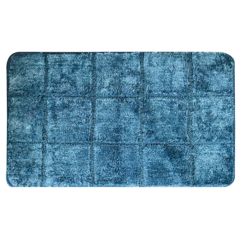 Коврик д/ванной Delphinium  "Плитка" (45см х 75см) микрофибра, темно-синий 103348 *1/25