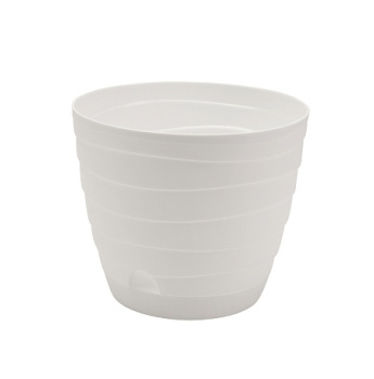 Кашпо пластм. "Бриз" 2,7л d верха 184мм h154мм с поддоном, прикорн.поливом Белый *1/10