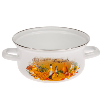 Набор кастрюль эмалированных: 1,5л+2,0л+3,0л рис. "Италия" С-124АП2/4 "Лысьвенские ЭМАЛИ"*1