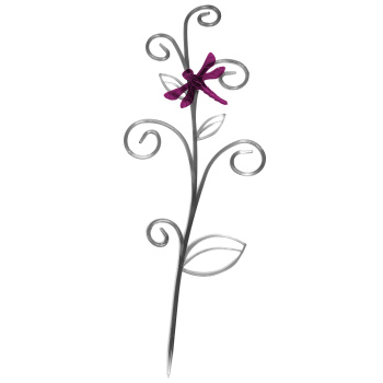 Опора-держатель д/растений пластм. "Стрекоза на ветке" фиол/розовый  dr 11-2 Tek.A.Tek*10/100