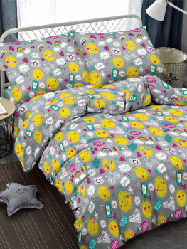 Постельное белье 1,5сп макосатин Республика заШтория 96643 Smile, наволочки 50*70 - 2шт *1