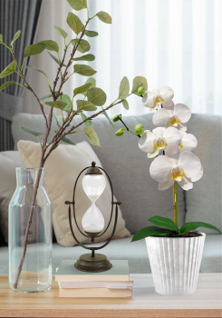 Кашпо пластм. "Sand Orchid" 2л d верха 160мм h146мм со вставкой Белый жемчуг IG640510038 *1/16