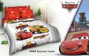 Постельное белье детское 1,5сп бязь Тинейджер Василиса 4444/1 Крутые тачки нав70*70,пр214*145 *1/7