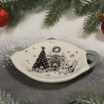 Подставка для чайного пакетика керам. "Новый год" "Хюгге" 6249580 "Доляна" *1/144