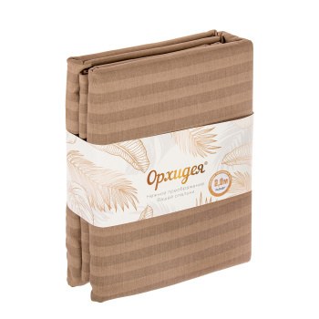 Постельное белье 2сп бязь-страйп Орхидея 334-1/2 шоколад, наволочки 70*70 - 2шт *1/6