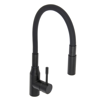 Смеситель для кухни Milardo Meal черный матовый, гибкий излив + душевая насадка M01BL2FM05 *1/10