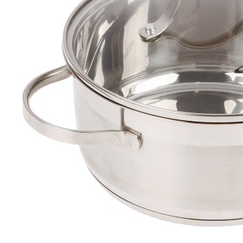 Кастрюля нерж. "Катунь" "Альта" 3,2л d20см термораспред. дно, Стекл. кр. KT-SET-005-30 *1/4