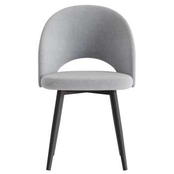 Кресло ШАДЕ 590x550xh875 парма 1013 серый+ Каркас СТЕЛС Металл Черный матовый*4