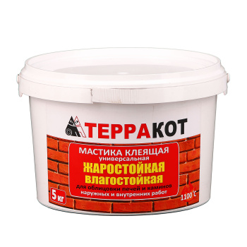 Мастика термовлагостойкая клеящая 5 кг Терракот, универсальная