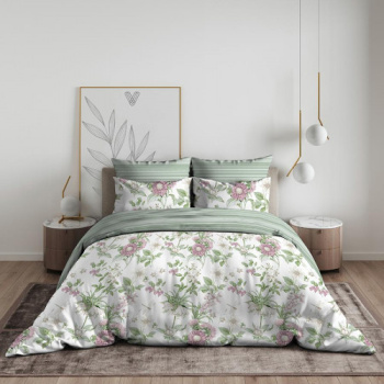 Постельное белье 1,5сп бязь Василиса 9878/1 Ботаника нав70*70,пр150*214 *1/6 *
