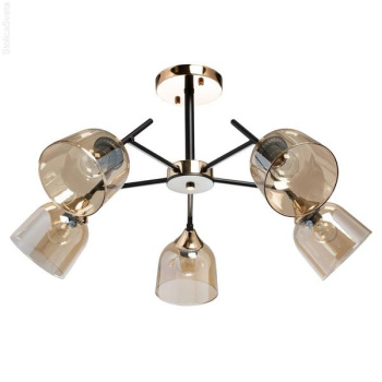 Люстра De City Альфа, Е27, 5 ламп, 60 Вт, цвет черный/золото