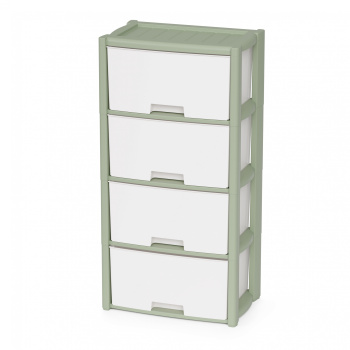 Комод пластм. "Колорит" 4 ящика выс.940мм, шир.475мм, гл.300мм Зелёный М9041"ЗПИ "Альтернатива" *1