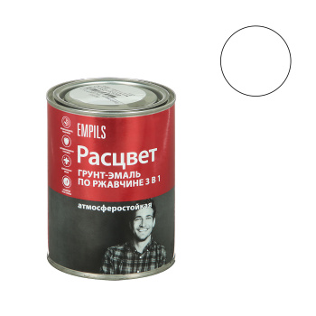 Грунт-эмаль 0.9 кг по ржавчине Расцвет, белая