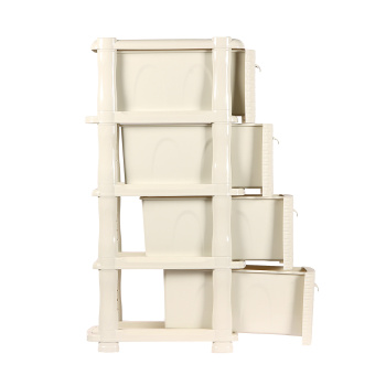 Комод пластм. "Ротанг" Узкий белый 4 ящика 262х965х502мм М2814 ("М-Пластика") *1