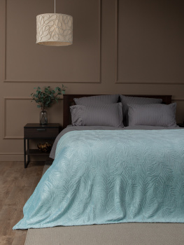 Плед 150*200см фланель Листья морская волна TF FNE ME3 1520 13-5309 Absolute *1