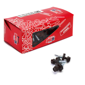 Саморезы кровельные BROZEX коробка 5,5*25 (100шт) RAL 8017 темно-коричневый *6