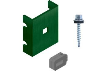 Комплект крепления №5.1 кр.саморез 5,5*38, скоба 40*35 Zn+ПП RAL6005 с вкладышем *10