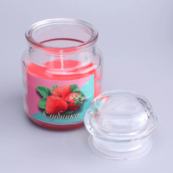 Свеча в стекле ароматическая 6х8,5см, аромат: клубника 1705093