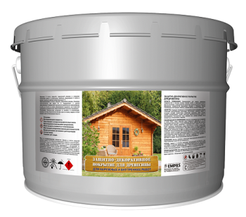 Защитно-декоративное покрытие 8 кг для древесины Первая Цена, алкидное, орех