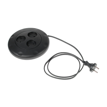 Удлинитель 3 розетки 3м б/з ПВС 2*1мм2 10А мощ. нагр 2200Вт ЧЕРНЫЙ  рулетка ЭРА UR-3-3m-B *1/10