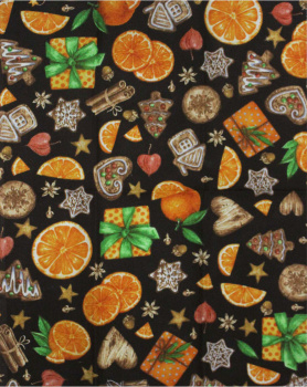 Полотенце  рогожка 48*60см на хангере Цитрус Touch (Новый год) *684