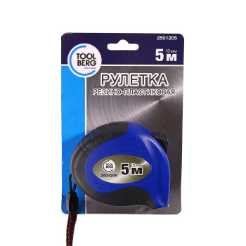 Рулетка 5м х19мм резино-пластик. корпус стальная лента фиксатор арт.2501205 T4Р *1/12/120 Рулетка 5м х19мм резино-пластик. корпус стальная лента фиксатор арт.2501205 T4Р *1/12/120