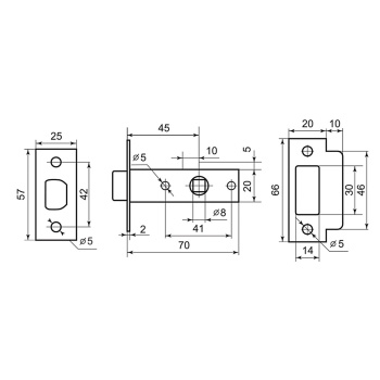 Комплект для двери БРОНЗА античная FZ SET 26L 100 AB Палладиум *1/10