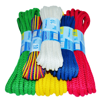 Шнур полипропиленовый d 2мм дл.10м вязаный Белый арт.30002 ("Сибшнур") *1/200