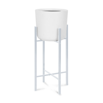 Подставка для цвет.кашпо напольная металл. d280мм, h510мм, квадр.труба Белый ПЦСТ2/МБ "Ника" *1